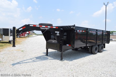 &lt;p&gt;This is a new 2023 year model 8x20 tandem dual gooseneck dump trailer. It comes with two 12,000 lb. electric brake axles, dual 16&quot; wheels with 14 ply tires, matching spare, hydraulic jacks, manual rollup tarp kit, LED lights, 42&quot; 10 gauge sides, 7 gauge (3/16&quot;) floor, combo gate for dumping or spreading, extra heavy duty scissor hoist to provide extra steep dumping angle, a 12v trickle charger, and a 110v drop cord charger! We can add a wireless remote kit and/or a solar charger. Friesen builds a fantastic dump trailer, and backs all their trailers with a 1 year warranty!&lt;/p&gt;