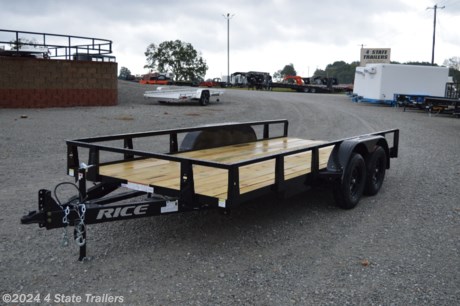 &lt;p&gt;Check out this Rice 76X10 utility trailer with two 3,500 lb axles, 15&quot; tires, slide out ramps, an adjustable 2 5/16&quot; coupler, 5&quot; formed channel tongue, powder coat finish, #1 treated wood floor, LED lights, and a sealed wiring harness. Rice builds a great trailer and gives a 1 year warranty. Come check them out!&lt;/p&gt;