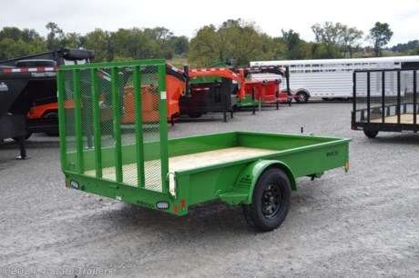 &lt;p&gt;Check out this Rice Stealth 76X10 utility trailer with a 3,500 lb axle, 15&quot; tires, a 4&#39; tubing rampgate that can fold into the trailer, a gas shock assist to help with the ramp weight, a 2&quot; coupler, a 3&quot; formed channel tongue, 14&quot; solid sides, a powder coat finish, #1 treated wood floor, LED lights, and a sealed wiring harness. Rice builds a great trailer and gives a 1 year warranty. Come check it out!&lt;/p&gt;