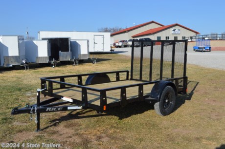 &lt;p&gt;Check out this Rice 76X10 utility trailer with a 3,500 lb axle, 15&quot; tires, a 4&#39; tubing rampgate that can fold into the trailer, a 2&quot; coupler, 3&quot; formed channel tongue, a powder coat finish, #1 treated wood floor, LED lights, and a sealed wiring harness. Rice builds a great trailer and gives a 1 year warranty. Come check it out!&lt;/p&gt;
