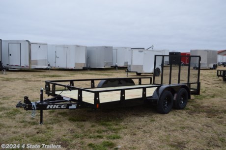&lt;p&gt;Check out this Rice 82X16 utility trailer with two 3,500 lb axles, electric brakes on both axles, 15&quot; tires, a 4&#39; tube rampgate, an adjustable 2 5/16&quot; coupler, 5&quot; formed channel tongue, powder coat finish, a treated wood floor, LED lights, and a sealed wiring harness. Rice builds a great trailer and gives a 1 year warranty. Come check them out!&lt;/p&gt;