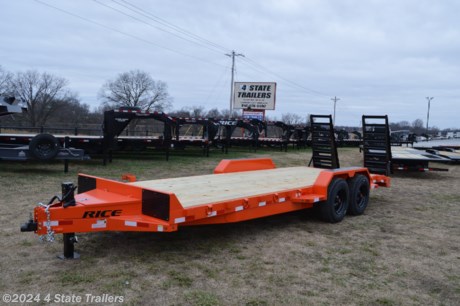 &lt;p&gt;Check out this new extra heavy duty Rice equipment trailer! It is 82x22 and comes with two 8,000 lb axles, electric brakes on both axles, 17.5&quot; wheels, 18 ply tires, 2 5/16&quot; adjustable coupler, 10k jack, a toolbox, 6&quot; channel tongue and main frame, 3&quot; channel crossmembers on 16&quot; centers, 1/4&quot; extra heavy duty fabricated fenders with treadplate on top, steps in front and behind the fenders, 5&#39; standup ramps with spring assist, a powder coat finish, a treated wood floor, fully sealed wiring harness, and LED lights. Rice builds a heavy duty equipment trailer and gives a 1 year warranty. Come see it for yourself!&lt;/p&gt;