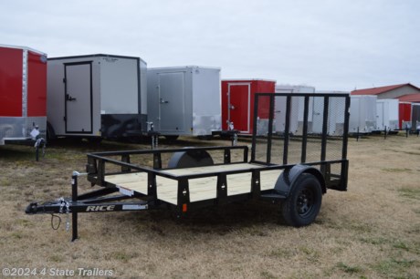 &lt;p&gt;Check out this Rice 76X10 utility trailer with a 3,500 lb axle, 15&quot; tires, a 4&#39; tubing rampgate that can fold into the trailer, a 2&quot; coupler, 3&quot; formed channel tongue, a powder coat finish, treated wood floor, LED lights, and a sealed wiring harness. Rice builds a great trailer and gives a 1 year warranty. Come check it out!&lt;/p&gt;