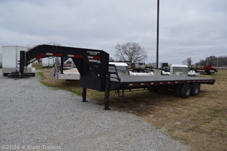 &lt;p&gt;Check out this 102X28 gooseneck flatbed that comes with two 12,000 lb axles, a steel deck, slide out ramps, 16&quot; tires, a toolbox, and steps at the front of the deck. We have converted the axles from oil bath to grease (no more oil leaking) and made sure the lights and brakes work. This trailer is ready to go to work!&lt;/p&gt;