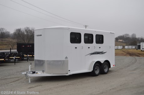 &lt;p&gt;Check out this 6&#39;8x16&#39;x7&#39; TITAN AVALANCHE II 3 horse slant load trailer with 16 ga. galvanneal steel side sheets, undercoating under fenders, triple wall construction with inner and outer galvanneal sheeting for that smooth look, rubber lined horse area, aluminum treadplate gravel guard on front of trailer and fenders, drop down feed windows with bars, two 3,500 lb. torsion axles with electric brakes on both axles, 6 lug wheels, 8 ply tires, spare tire and wheel, LED lights, 1 LED dome light in the dressing room and 2 in the horse area, 3 tier swing out saddle rack, tack organizer on door, bridle hooks in tack room, treated wood floor under rubber mats in horse area, carpet in tack area, water tank to haul water along for your horses, and a full swing solid rear gate. The trailer is phosphate washed, primed with an epoxy primer, and painted with PPG high solids urethane paint. Titan builds a superb unit and backs them with a 5 year warranty. Come see it today!&lt;/p&gt;