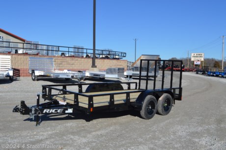 &lt;p&gt;Check out this Rice 76X14 utility trailer that comes with two 3,500 lb axles, electric brakes on one axles, 15&quot; tires, a 4&#39; tube rampgate, an adjustable 2 5/16&quot; coupler, 5&quot; formed channel tongue, 3&quot; formed channel crossmembers, powder coat finish, a treated wood floor, LED lights, and a sealed wiring harness. Rice builds a great trailer and gives a 1 year warranty. Come check it out!&lt;/p&gt;