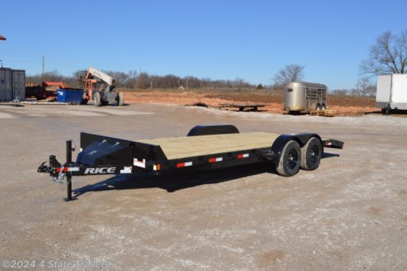 &lt;p&gt;Take a look at this Rice 82x20 carhauler with two 5,200 lb axles, 5&#39; slide in ramps, a toolbox, stake pockets, a treated wood floor, a 7k jack, an adjustable 2 5/16&quot; coupler, 3&quot; formed channel crossmembers, 5&quot; formed channel tongue, 5&quot; channel main frame, a powder coat finish, a sealed wiring harness, LED lights, and a 2&#39; steel dovetail. Rice builds a great trailer and gives a 1 year warranty. Come check it out!&lt;/p&gt;