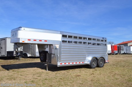 &lt;p&gt;We are delighted to offer this new 4 STAR Deluxe Livestock Trailer! This is one superb 7&#39;x16&#39;x6&#39;6&quot; cattle hauling rig, featuring two 5,200 lb. Dexter torsion axles, electric brakes on both axles, 16&quot; aluminum rims, 10 ply tires, matching spare tire and rim, side escape door with push/pull holdback, full swing rear gate with a smooth slider and slam latch, a center gate with a slider, a fold down gate that closes off the nose, heavy duty rear skid plate to help protect the trailer if it drags, heavy duty rear rubber bumper, LED lights, 2 interior LED dome lights, recessed light switch in the rear frame, 2 vents in the drop wall with hinged covers, full length running boards with gusset joining to the rear frame, .050 thickness smooth formed nose sheeting, one piece .040 thickness aluminum roof with 3M Extreme Sealing tape around the edges, .090 heavy duty teardrop fenders (riveted on for easier replacement if ever needed), heavy duty 4&quot; aluminum I-beam floor supports, and 5052 marine grade .125&quot; thickness aluminum tread plate floor with flattened ribs for increased bowing resistance. The folks at 4 Star have been around a long time, and have developed the finest stock and horse trailers available. They also weigh each trailer, so the weight that is given is not just estimated. They back each trailer with a 1 year hitch to bumper warranty and an 8 year structural warranty! Come see this trailer today!&lt;/p&gt;