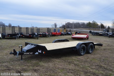 &lt;p&gt;Take a look at this Rice 82x18 carhauler with two 3,500 lb axles, 15&quot; tires, 5&#39; slide out ramps, a toolbox, stake pockets, 5&quot; channel main frame, 3&quot; formed channel crossmembers, an adjustable 2 5/16&quot; coupler, a 2&#39; steel dovetail, a powder coat finish, a treated wood floor, a sealed wiring harness, and LED lights. Rice builds a great trailer and gives a 1 year warranty. Come check it out!&lt;/p&gt;