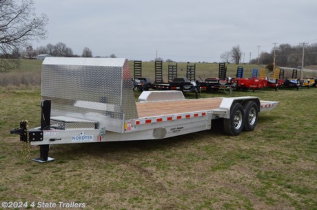 &lt;p&gt;Take a look at this new Nordtek 82X24 all aluminum hydraulic tilt trailer! It comes with two 7,000 lb axles, electric brakes on both axles, 16&quot; aluminum wheels, 10 ply tires, a matching spare tire and wheel, an air dam/rock guard, 4&quot; c-channel crossmembers on 16&quot; centers, a treated wood floor, a hydraulic jack, and an adjustable 2 5/16&quot; coupler. Nordtek builds a beautiful all aluminum trailer and gives a 3 year structural warranty. Come see this trailer today!&lt;/p&gt;