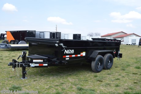 &lt;p&gt;Check out this 82X14 dump trailer from Nova by Midsota! It comes with two 7,000 lb axles, electric brakes on both axles, 16&quot; tires, combo gates for spreading or dumping or completely removing the rear gates, D-rings inside the trailer, slide out ramps, adjustable 2 5/16&quot; coupler, and 11 guage floor and sides. The 12v battery trickle charges off your truck&#39;s battery whenever you pull the trailer and can also be charged with the on board battery charger (just run a drop cord to it). Midsota builds a great trailer and has a 5 year structural warranty. Come see this trailer today!&lt;/p&gt;