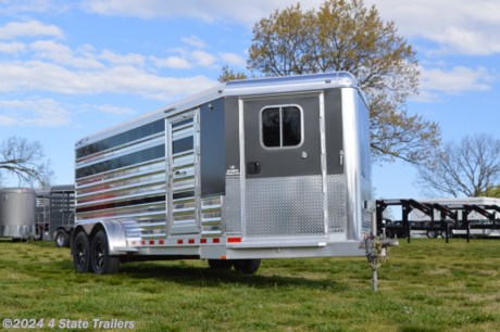 &lt;p&gt;This 4 Star trailer is everything that you could want in a show trailer for hogs, calves, sheep, or goats! It has polished side slats, a 6 pen system that can be 60/40 or 50/50 pen size with the ability to use either side as the aisle, aluminum floor with 4&quot; I-beam crossmembers every 12&quot;, LED dome lights, ez-lift ramp at rear, 3 runs of removable plexiglass if you need ventilation, heavy duty all aluminum construction, two 3,500 lb. Dexter torsion axles, brakes on both axles, 15&quot; aluminum wheels, a spare tire and wheel, access door in v-nose to tack area, and load lights above the side door and rear door. The pen system can be completely removed. 4 Star has been building great quality aluminum trailers for many years, and their expertise shows all over this unit! They give this trailer a 3 year hitch to bumper warranty and an 8 year structural warranty. Come see this trailer today!&lt;/p&gt;