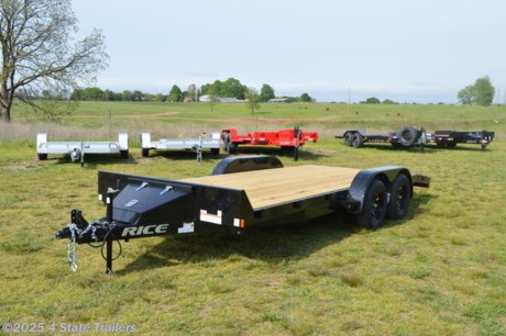 &lt;p&gt;Take a look at this Rice 82x18 carhauler with two 3,500 lb axles, 15&quot; tires, 5&#39; slide out ramps, a toolbox, stake pockets, 5&quot; channel main frame, 3&quot; formed channel crossmembers, an adjustable 2 5/16&quot; coupler, a 2&#39; steel dovetail, a powder coat finish, a treated wood floor, a sealed wiring harness, and LED lights. Rice builds a great trailer and gives a 1 year warranty. Come check it out!&lt;/p&gt;