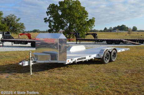 &lt;p&gt;Check out this new 20&#39; (+18&quot; solid deck in front) Aluma tilt deck carhauler. It comes with two 5,200 lb. torsion axles, electric brakes on all four wheels, 15&quot; black accented aluminum wheels, 10 ply tires, skid resistant extruded aluminum floor with LED bullet lights in the deck (lights up the underside of your car), 4 heavy duty stainless steel recessed swivel D-rings in the floor, removable fenders, a cushion cylinder with hydraulic lockout, an air dam/rock guard, a tongue handle, an all aluminum toolbox, and LED lights. Aluma trailers are very well designed and constructed, and have a 5 year hitch to bumper warranty!&lt;/p&gt;