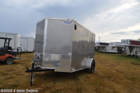 &lt;p&gt;Here&#39;s the list of specs for this new cargo trailer built by Continental Cargo.&amp;nbsp;&lt;/p&gt;
&lt;ul&gt;
&lt;li&gt;6x10X6&lt;/li&gt;
&lt;li&gt;3,500 lb axle&lt;/li&gt;
&lt;li&gt;15&quot; tires&lt;/li&gt;
&lt;li&gt;rear ramp&lt;/li&gt;
&lt;li&gt;a side door with a flush lock and cam bar&lt;/li&gt;
&lt;li&gt;3/4&quot; plywood floor&lt;/li&gt;
&lt;li&gt;3/8&quot; plywood walls&lt;/li&gt;
&lt;li&gt;.030 aluminum exterior side sheets bonded with screwed seams&lt;/li&gt;
&lt;li&gt;a one piece aluminum roof&lt;/li&gt;
&lt;li&gt;24&quot; gravel guard&lt;/li&gt;
&lt;li&gt;two interior dome lights&lt;/li&gt;
&lt;li&gt;stabilizer jacks&lt;/li&gt;
&lt;li&gt;LED lights&lt;/li&gt;
&lt;li&gt;1 year warranty&lt;/li&gt;
&lt;/ul&gt;