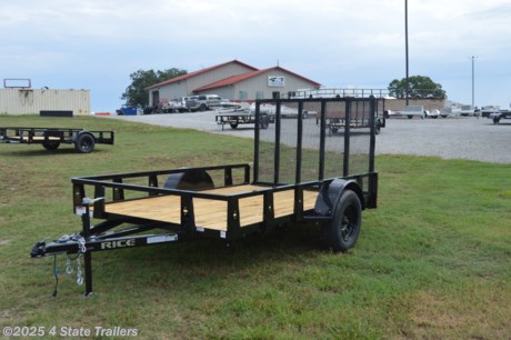 &lt;ul&gt;
&lt;li&gt;built by Rice Trailer Manufacturing&lt;/li&gt;
&lt;li&gt;76X10&lt;/li&gt;
&lt;li&gt;3,500 lb axle&lt;/li&gt;
&lt;li&gt;15&quot; tires&lt;/li&gt;
&lt;li&gt;4&#39; tubing rampgate that can fold into the trailer&lt;/li&gt;
&lt;li&gt;2&quot; coupler&lt;/li&gt;
&lt;li&gt;3&quot; formed channel tongue&lt;/li&gt;
&lt;li&gt;powder coat finish&lt;/li&gt;
&lt;li&gt;treated wood floor&lt;/li&gt;
&lt;li&gt;LED lights&lt;/li&gt;
&lt;li&gt;sealed wiring harness&lt;/li&gt;
&lt;li&gt;1 year warranty&lt;/li&gt;
&lt;li&gt;Come check it out!&lt;/li&gt;
&lt;/ul&gt;