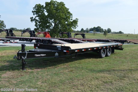 &lt;ul&gt;
&lt;li&gt;built by Friesen Trailers&lt;/li&gt;
&lt;li&gt;8&#39;6&quot;X24&#39; (19&#39; flatdeck + 5&#39; dovetail = 25&#39; overall length) bumper pull deckover trailer&lt;/li&gt;
&lt;li&gt;two 7,000 lb. axles&lt;/li&gt;
&lt;li&gt;electric brakes&lt;/li&gt;
&lt;li&gt;16&quot; wheels with 10 ply tires&lt;/li&gt;
&lt;li&gt;A-frame toolbox in the tongue&lt;/li&gt;
&lt;li&gt;spring loaded drop leg jack&lt;/li&gt;
&lt;li&gt;treated wood floor&lt;/li&gt;
&lt;li&gt;5&#39; dovetail with spring assisted flipover full width ramps with treadplate on top of ramps&lt;/li&gt;
&lt;li&gt;LED lights&lt;/li&gt;
&lt;li&gt;sealed wiring harness&lt;/li&gt;
&lt;li&gt;full frame sandblasted, then primed, then a powdercoat finish&lt;/li&gt;
&lt;li&gt;1 year warranty&lt;/li&gt;
&lt;/ul&gt;