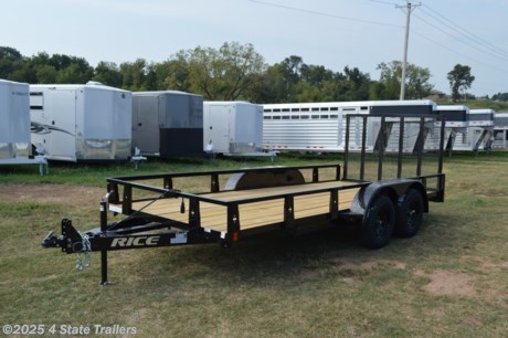 &lt;ul&gt;
&lt;li&gt;built by Rice Trailer Manufacturing&lt;/li&gt;
&lt;li&gt;76&quot;X16&#39; utility trailer&lt;/li&gt;
&lt;li&gt;two 3,500 lb axles&lt;/li&gt;
&lt;li&gt;electric brakes on one axle&lt;/li&gt;
&lt;li&gt;15&quot; tires&lt;/li&gt;
&lt;li&gt;4&#39; tube rampgate&lt;/li&gt;
&lt;li&gt;adjustable 2 5/16&quot; coupler&lt;/li&gt;
&lt;li&gt;5&quot; formed channel tongue&lt;/li&gt;
&lt;li&gt;3&quot; formed channel crossmembers&lt;/li&gt;
&lt;li&gt;powder coat finish&lt;/li&gt;
&lt;li&gt;treated wood floor&lt;/li&gt;
&lt;li&gt;LED lights&lt;/li&gt;
&lt;li&gt;sealed wiring harness&lt;/li&gt;
&lt;li&gt;1 year warranty&lt;/li&gt;
&lt;li&gt;Come see this trailer today!&lt;/li&gt;
&lt;/ul&gt;