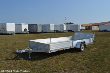 &lt;ul&gt;
&lt;li&gt;built by Aluma Trailer Manufacturing&lt;/li&gt;
&lt;li&gt;81&quot;X15&#39; utility trailer&lt;/li&gt;
&lt;li&gt;3500 lb. torsion axle&lt;/li&gt;
&lt;li&gt;14&quot; aluminum wheels&lt;/li&gt;
&lt;li&gt;extruded aluminum floor&lt;/li&gt;
&lt;li&gt;2 ramps for side loading&lt;/li&gt;
&lt;li&gt;bi-fold rear ramp gate&lt;/li&gt;
&lt;li&gt;removable solid side rails&lt;/li&gt;
&lt;li&gt;LED lights&lt;/li&gt;
&lt;li&gt;2&quot; coupler&lt;/li&gt;
&lt;li&gt;all aluminum construction (no steel to rust; no wood to rot!)&lt;/li&gt;
&lt;li&gt;5 year&amp;nbsp;warranty&lt;/li&gt;
&lt;li&gt;Come see this trailer today!&lt;/li&gt;
&lt;/ul&gt;