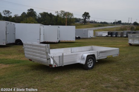 &lt;ul&gt;
&lt;li&gt;built by Aluma Trailer Manufacturing&lt;/li&gt;
&lt;li&gt;81&quot;X15&#39; utility trailer&lt;/li&gt;
&lt;li&gt;3500 lb. torsion axle&lt;/li&gt;
&lt;li&gt;14&quot; aluminum wheels&lt;/li&gt;
&lt;li&gt;extruded aluminum floor&lt;/li&gt;
&lt;li&gt;2 ramps for side loading&lt;/li&gt;
&lt;li&gt;bi-fold rear ramp gate&lt;/li&gt;
&lt;li&gt;removable solid side rails&lt;/li&gt;
&lt;li&gt;LED lights&lt;/li&gt;
&lt;li&gt;2&quot; coupler&lt;/li&gt;
&lt;li&gt;all aluminum construction (no steel to rust; no wood to rot!)&lt;/li&gt;
&lt;li&gt;5 year&amp;nbsp;warranty&lt;/li&gt;
&lt;li&gt;Come see this trailer today!&lt;/li&gt;
&lt;/ul&gt;