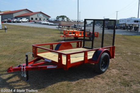 &lt;ul&gt;
&lt;li&gt;built by Rice Trailer Manufacturing&lt;/li&gt;
&lt;li&gt;5X8&amp;nbsp;utility trailer&lt;/li&gt;
&lt;li&gt;3,500 lb axle&lt;/li&gt;
&lt;li&gt;15&quot; tires&lt;/li&gt;
&lt;li&gt;3&quot; formed channel tongue&lt;/li&gt;
&lt;li&gt;4&#39; tubing rampgate that can fold into the trailer&lt;/li&gt;
&lt;li&gt;powder coat finish&lt;/li&gt;
&lt;li&gt;2&quot; coupler&lt;/li&gt;
&lt;li&gt;treated wood floor&lt;/li&gt;
&lt;li&gt;LED lights&lt;/li&gt;
&lt;li&gt;1 year warranty&lt;/li&gt;
&lt;li&gt;Come check it out!&lt;/li&gt;
&lt;/ul&gt;