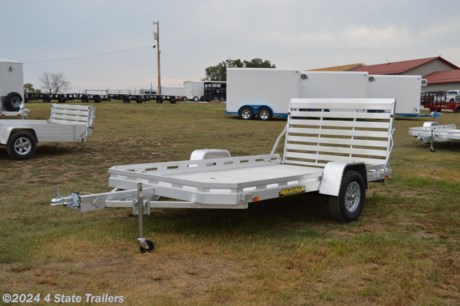 &lt;ul&gt;
&lt;li&gt;built by Aluma Trailers&lt;/li&gt;
&lt;li&gt;77&quot;X12&#39; utility trailer&lt;/li&gt;
&lt;li&gt;3500 lb. torsion axle&lt;/li&gt;
&lt;li&gt;14&quot; aluminum rims&lt;/li&gt;
&lt;li&gt;extruded aluminum floor&lt;/li&gt;
&lt;li&gt;fold down rear ramp&lt;/li&gt;
&lt;li&gt;LED lights&lt;/li&gt;
&lt;li&gt;all aluminum construction (no steel to rust; no wood to rot)&lt;/li&gt;
&lt;li&gt;5 year warranty&lt;/li&gt;
&lt;li&gt;Come see this trailer today!&lt;/li&gt;
&lt;/ul&gt;