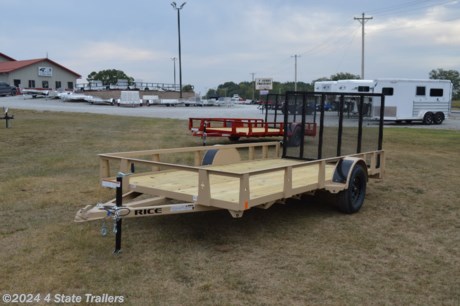 &lt;ul&gt;
&lt;li&gt;built by Rice Trailer Manufacturing&lt;/li&gt;
&lt;li&gt;76X14 utility trailer&lt;/li&gt;
&lt;li&gt;3,500 lb axle&lt;/li&gt;
&lt;li&gt;15&quot; tires&lt;/li&gt;
&lt;li&gt;4&#39; tubing rampgate that can fold into the trailer&lt;/li&gt;
&lt;li&gt;2&quot; coupler&lt;/li&gt;
&lt;li&gt;3&quot; formed channel tongue&lt;/li&gt;
&lt;li&gt;powder coat finish&lt;/li&gt;
&lt;li&gt;treated wood floor&lt;/li&gt;
&lt;li&gt;LED lights&lt;/li&gt;
&lt;li&gt;1 year warranty&lt;/li&gt;
&lt;li&gt;Come check it out!&lt;/li&gt;
&lt;/ul&gt;