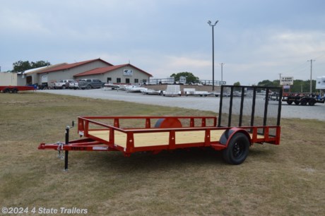 &lt;ul&gt;
&lt;li&gt;built by Rice Trailer Manufacturing&lt;/li&gt;
&lt;li&gt;82X14 utility trailer&lt;/li&gt;
&lt;li&gt;3,500 lb axle&lt;/li&gt;
&lt;li&gt;15&quot; tires&lt;/li&gt;
&lt;li&gt;4&#39; tubing rampgate that can fold into the trailer&lt;/li&gt;
&lt;li&gt;2&quot; coupler&lt;/li&gt;
&lt;li&gt;3&quot; formed channel tongue&lt;/li&gt;
&lt;li&gt;a powder coat finish&lt;/li&gt;
&lt;li&gt;treated wood floor&lt;/li&gt;
&lt;li&gt;LED lights&lt;/li&gt;
&lt;li&gt;sealed wiring harness&lt;/li&gt;
&lt;li&gt;1 year warranty&lt;/li&gt;
&lt;/ul&gt;