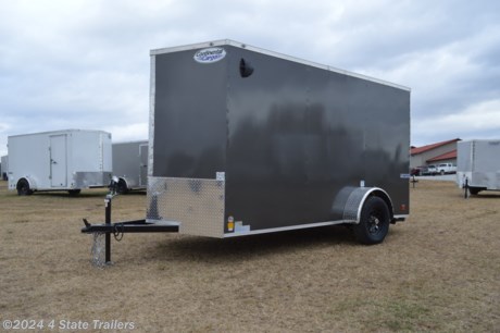 &lt;ul&gt;
&lt;li&gt;built by Continental Cargo Trailers&lt;/li&gt;
&lt;li&gt;6x12X6&#39;6&quot; cargo trailer&lt;/li&gt;
&lt;li&gt;3500 lb. axle&lt;/li&gt;
&lt;li&gt;15&quot; wheels with 6 ply tires&lt;/li&gt;
&lt;li&gt;3/4&quot; plywood floor&lt;/li&gt;
&lt;li&gt;3/8&quot; plywood walls&lt;/li&gt;
&lt;li&gt;.030 aluminum exterior side sheets bonded with screwed seams&lt;/li&gt;
&lt;li&gt;one piece aluminum roof&lt;/li&gt;
&lt;li&gt;24&quot; gravel guard&lt;/li&gt;
&lt;li&gt;rear ramp door&lt;/li&gt;
&lt;li&gt;side door with a flush lock and cam bar&lt;/li&gt;
&lt;li&gt;two interior dome lights&lt;/li&gt;
&lt;li&gt;stabilizer jacks&lt;/li&gt;
&lt;li&gt;4 d-rings recessed in the floor&lt;/li&gt;
&lt;li&gt;LED lights&lt;/li&gt;
&lt;li&gt;1 year warranty&lt;/li&gt;
&lt;li&gt;Come see this trailer today!&lt;/li&gt;
&lt;/ul&gt;