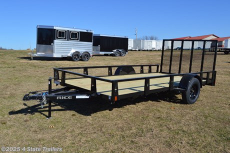 &lt;ul&gt;
&lt;li&gt;built by Rice Trailer Manufacturing&lt;/li&gt;
&lt;li&gt;new 2025 year model&lt;/li&gt;
&lt;li&gt;82X14 utility trailer&lt;/li&gt;
&lt;li&gt;3,500 lb axle&lt;/li&gt;
&lt;li&gt;15&quot; tires&lt;/li&gt;
&lt;li&gt;4&#39; tubing rampgate that can fold into the trailer&lt;/li&gt;
&lt;li&gt;2&quot; coupler&lt;/li&gt;
&lt;li&gt;3&quot; formed channel tongue&lt;/li&gt;
&lt;li&gt;a powder coat finish&lt;/li&gt;
&lt;li&gt;treated wood floor&lt;/li&gt;
&lt;li&gt;LED lights&lt;/li&gt;
&lt;li&gt;sealed wiring harness&lt;/li&gt;
&lt;li&gt;1 year warranty&lt;/li&gt;
&lt;li&gt;Come see this trailer today!&lt;/li&gt;
&lt;/ul&gt;