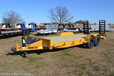 &lt;ul&gt;
&lt;li&gt;built by Rice Trailer Manufacturing&lt;/li&gt;
&lt;li&gt;new 2025 year model&lt;/li&gt;
&lt;li&gt;82&quot;X20&#39; (18&#39; flatdeck + 2&#39; dovetail = 20&#39; overall length)&lt;/li&gt;
&lt;li&gt;two 7,000 lb electric brake&amp;nbsp;axles&lt;/li&gt;
&lt;li&gt;16&quot; wheels with 10 ply tires&lt;/li&gt;
&lt;li&gt;2 5/16&quot; adjustable coupler&lt;/li&gt;
&lt;li&gt;10k jack&lt;/li&gt;
&lt;li&gt;a toolbox&lt;/li&gt;
&lt;li&gt;6&quot; channel main frame&lt;/li&gt;
&lt;li&gt;3&quot; formed channel crossmembers on 16&quot; centers&lt;/li&gt;
&lt;li&gt;heavy duty fabricated fenders&lt;/li&gt;
&lt;li&gt;5&#39; standup ramps with spring assist&lt;/li&gt;
&lt;li&gt;powder coat finish&lt;/li&gt;
&lt;li&gt;treated wood floor&lt;/li&gt;
&lt;li&gt;LED lights&lt;/li&gt;
&lt;li&gt;1 year warranty&lt;/li&gt;
&lt;li&gt;Come see this trailer today!&lt;/li&gt;
&lt;/ul&gt;