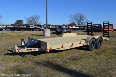 &lt;ul&gt;
&lt;li&gt;built by Rice Trailer Manufacturing&lt;/li&gt;
&lt;li&gt;new 2025 year model&lt;/li&gt;
&lt;li&gt;82&quot;X20&#39; (18&#39; flatdeck + 2&#39; dovetail = 20&#39; overall length)&lt;/li&gt;
&lt;li&gt;two 7,000 lb electric brake&amp;nbsp;axles&lt;/li&gt;
&lt;li&gt;16&quot; wheels with 10 ply tires&lt;/li&gt;
&lt;li&gt;2 5/16&quot; adjustable coupler&lt;/li&gt;
&lt;li&gt;10k jack&lt;/li&gt;
&lt;li&gt;a toolbox&lt;/li&gt;
&lt;li&gt;6&quot; channel main frame&lt;/li&gt;
&lt;li&gt;3&quot; formed channel crossmembers on 16&quot; centers&lt;/li&gt;
&lt;li&gt;heavy duty fabricated fenders&lt;/li&gt;
&lt;li&gt;5&#39; standup ramps with spring assist&lt;/li&gt;
&lt;li&gt;powder coat finish&lt;/li&gt;
&lt;li&gt;treated wood floor&lt;/li&gt;
&lt;li&gt;LED lights&lt;/li&gt;
&lt;li&gt;1 year warranty&lt;/li&gt;
&lt;li&gt;Come see this trailer today!&lt;/li&gt;
&lt;/ul&gt;