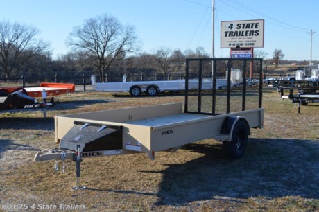 &lt;ul&gt;
&lt;li&gt;built by Rice Trailer Manufacturing&lt;/li&gt;
&lt;li&gt;new 2025 year model&lt;/li&gt;
&lt;li&gt;76&quot;X12&#39; utility trailer&lt;/li&gt;
&lt;li&gt;3,500 lb axle&lt;/li&gt;
&lt;li&gt;15&quot; tires&lt;/li&gt;
&lt;li&gt;lockable toolbox on the tongue of the trailer&lt;/li&gt;
&lt;li&gt;4&#39; tubing rampgate that can fold into the trailer&lt;/li&gt;
&lt;li&gt;14&quot; solid sides&lt;/li&gt;
&lt;li&gt;2&quot; coupler&lt;/li&gt;
&lt;li&gt;3&quot; formed channel tongue&lt;/li&gt;
&lt;li&gt;powder coat finish&lt;/li&gt;
&lt;li&gt;treated wood floor&lt;/li&gt;
&lt;li&gt;LED lights&lt;/li&gt;
&lt;li&gt;1 year warranty&lt;/li&gt;
&lt;li&gt;Come check it out!&lt;/li&gt;
&lt;/ul&gt;