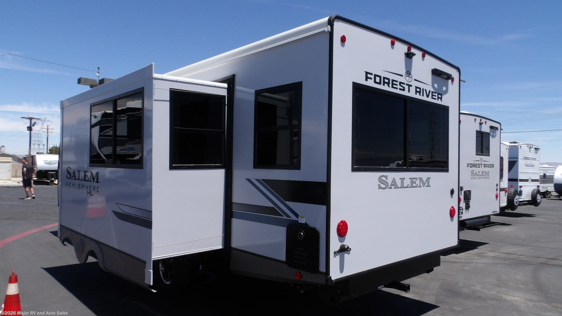 2026 Salem Hemisphere 24RDHL, 1 SLIDE, 2 A/C'S, 200 WATT SOLAR, REAR DIN by Forest River from Major RV and Auto Sales in Hesperia, California