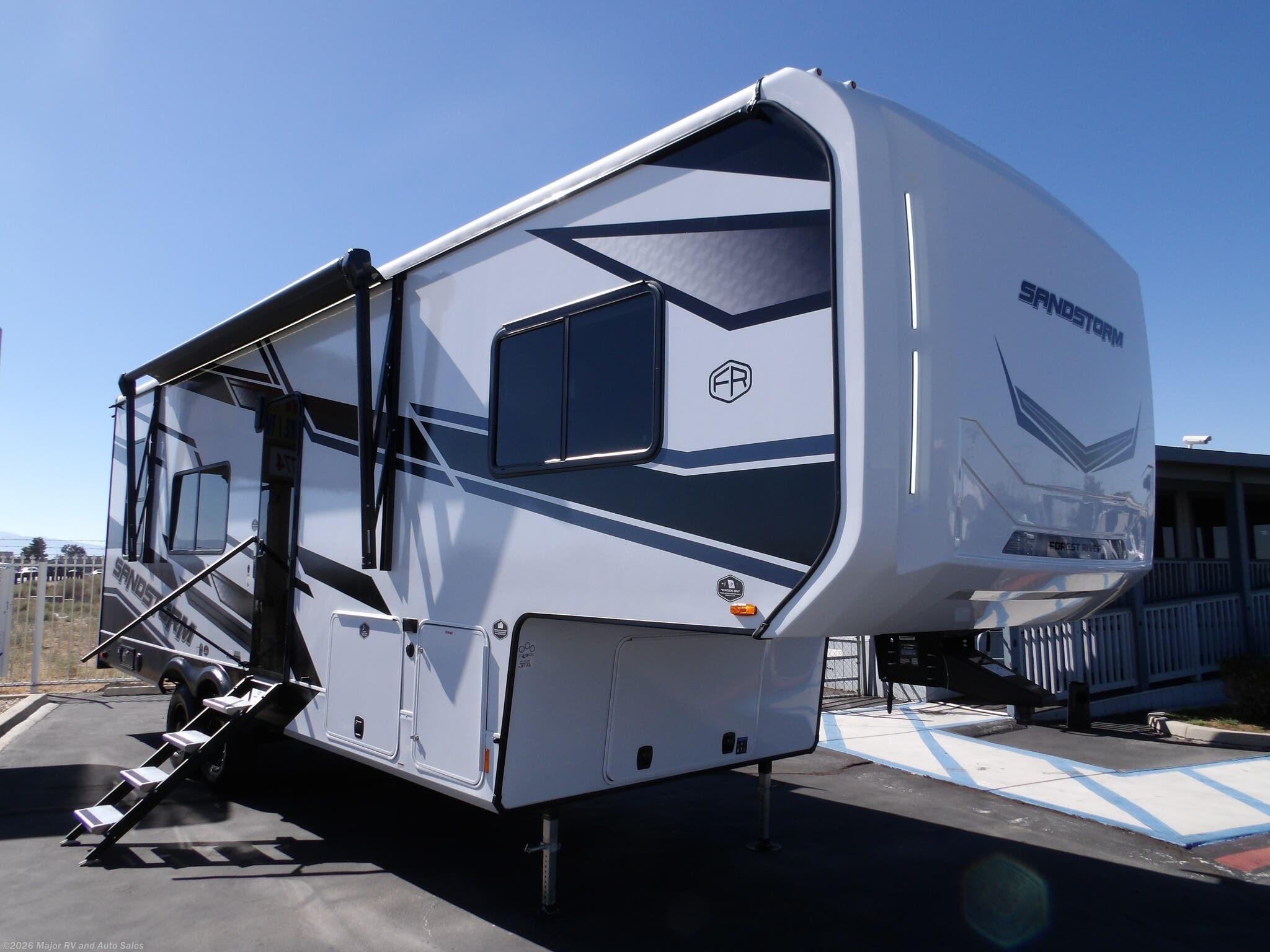 2027 Sandstorm 2800, 2 SLIDES, 2 A/C'S, 600 WATT SOLAR, CLIMATE C by Forest River from Major RV and Auto Sales in Hesperia, California