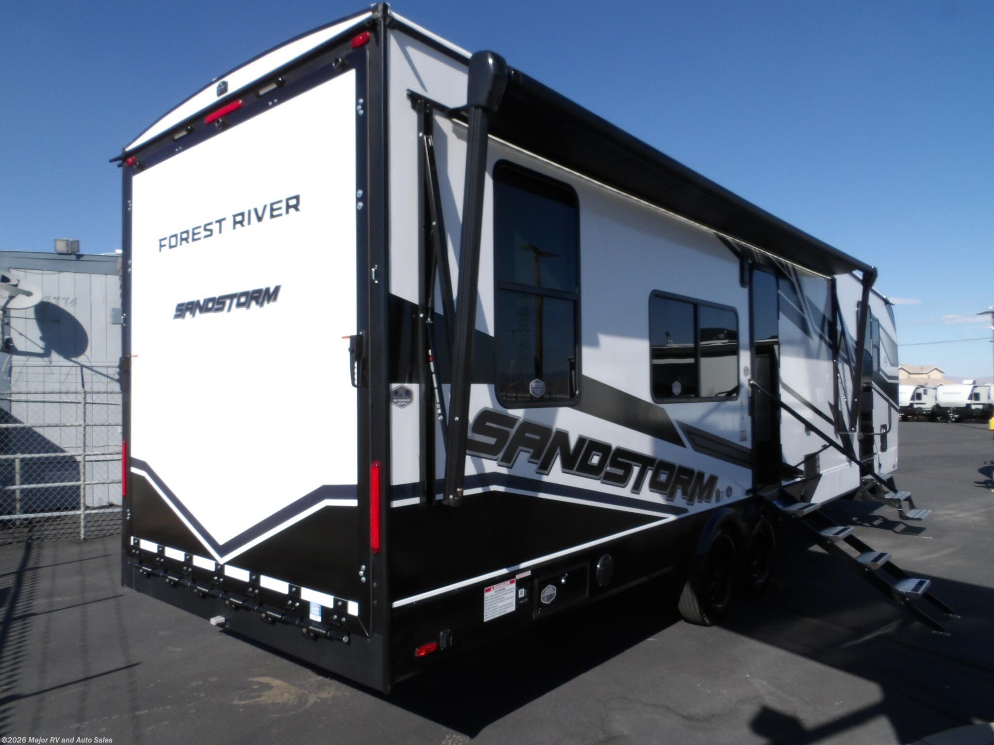 2027 Forest River Sandstorm 2900, 1 SLIDE, 2 A/C'S, 600 WATT SOLAR, INVERTER, - New Toy Hauler For Sale by Major RV and Auto Sales in Hesperia, California