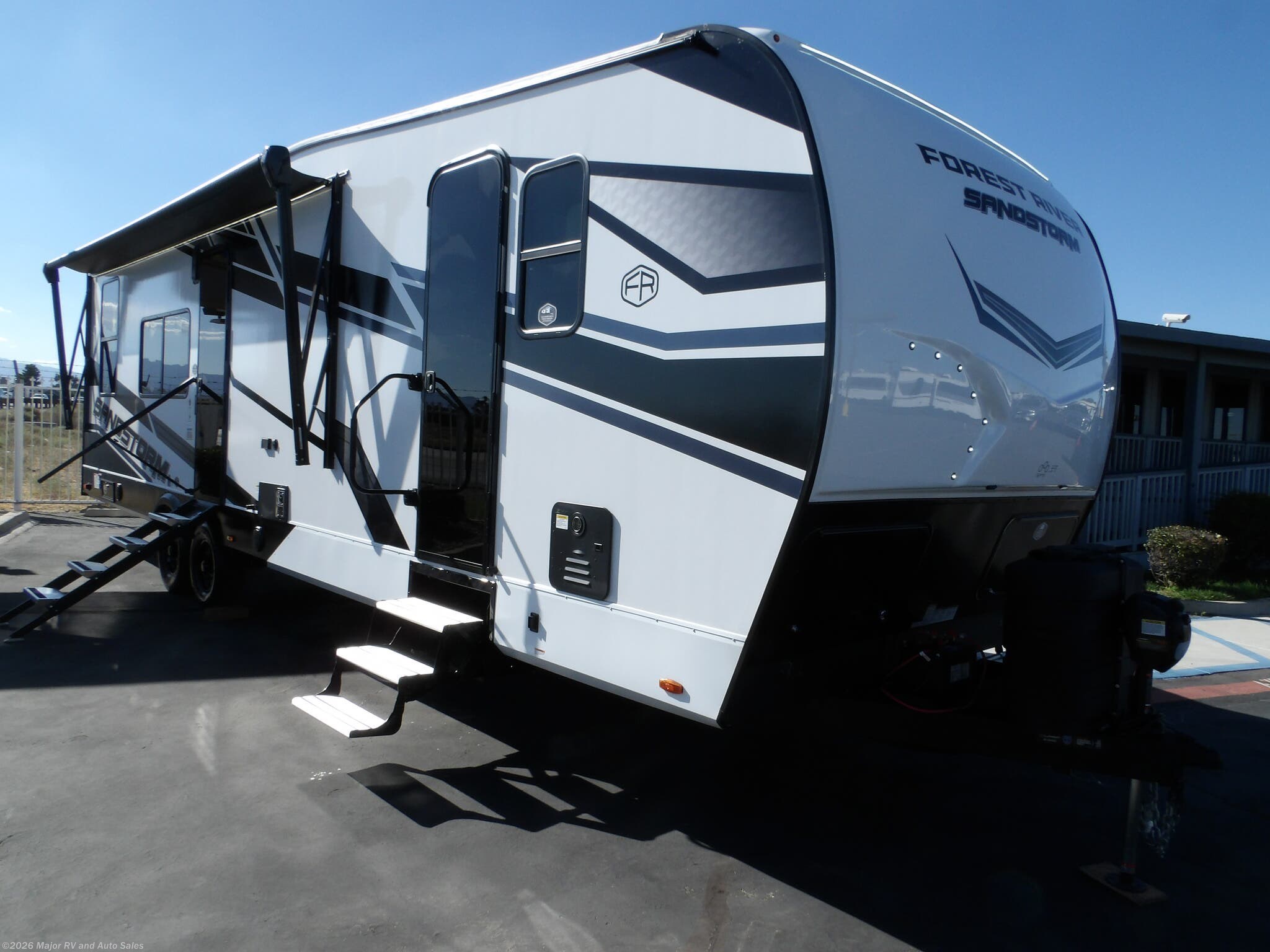2027 Sandstorm 2900, 1 SLIDE, 2 A/C'S, 600 WATT SOLAR, INVERTER, by Forest River from Major RV and Auto Sales in Hesperia, California
