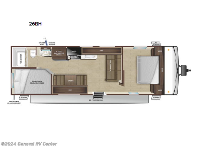 2024 Highland Ridge Open Range Conventional 26BH - New Travel Trailer For Sale by General RV Center in North Canton, Ohio