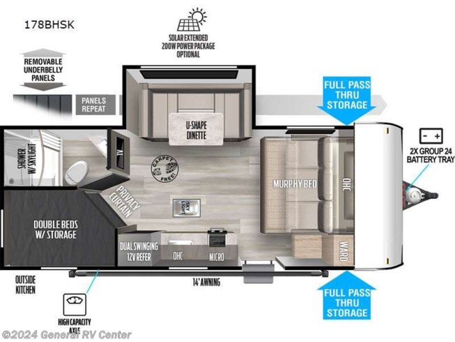 2024 Forest River Wildwood FSX 178BHSK - New Travel Trailer For Sale by General RV Center in Orange Park, Florida