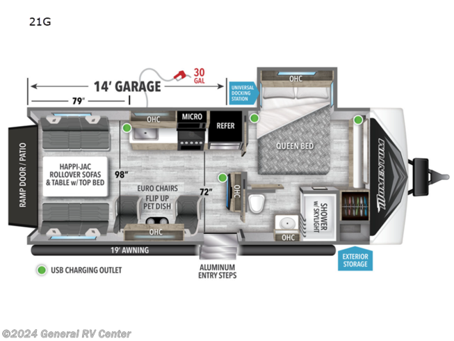 2024 Grand Design Momentum G-Class 21G - New Toy Hauler For Sale by General RV Center in Orange Park, Florida