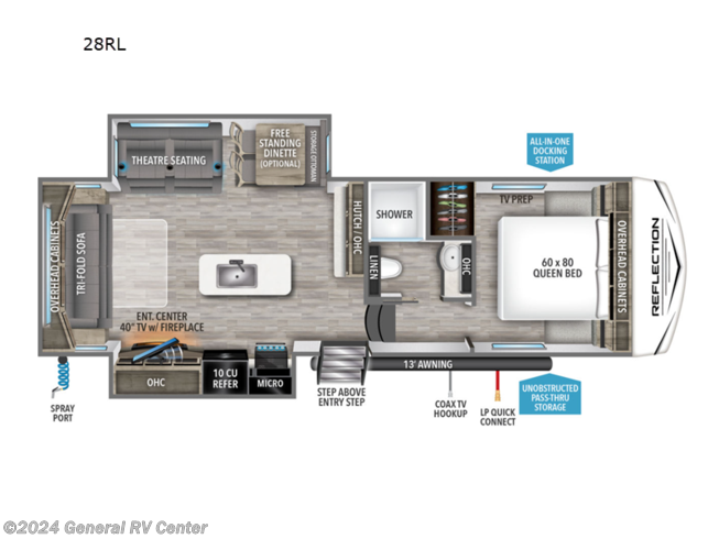 2024 Grand Design Reflection 100 Series 28RL - New Fifth Wheel For Sale by General RV Center in Orange Park, Florida