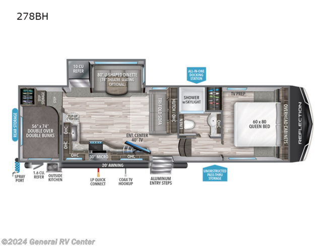 2022 Grand Design Reflection 150 Series 278BH - Used Fifth Wheel For Sale by General RV Center in Orange Park, Florida