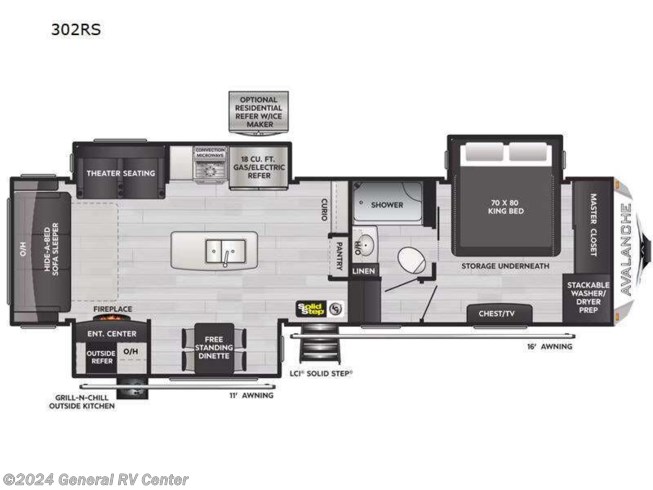 2023 Keystone Avalanche 302RS - New Fifth Wheel For Sale by General RV Center in Huntley, Illinois