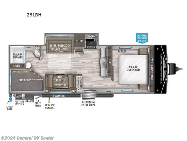 2024 Grand Design Transcend Xplor 261BH - New Travel Trailer For Sale by General RV Center in Huntley, Illinois