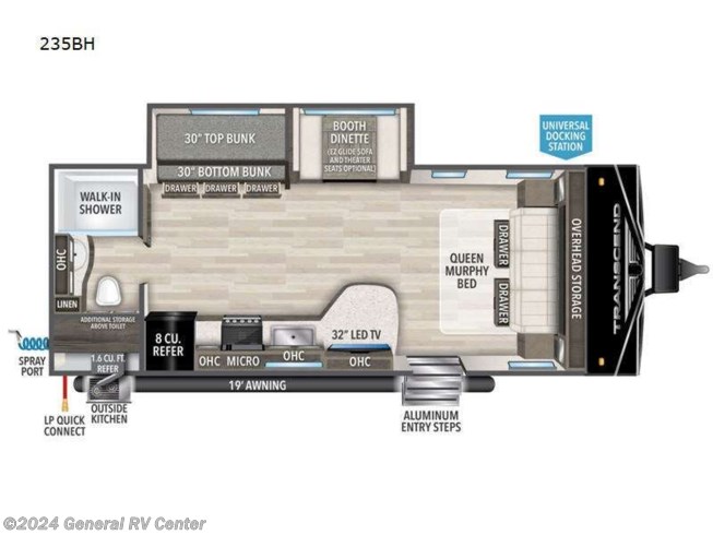 2024 Grand Design Transcend Xplor 235BH - New Travel Trailer For Sale by General RV Center in Huntley, Illinois