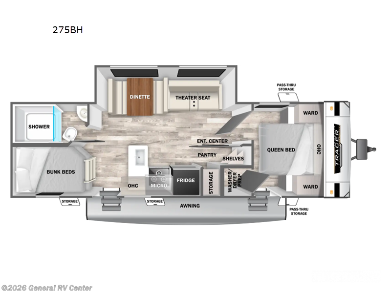 2025 Prime Time Tracer 275BH - New Travel Trailer For Sale by General RV Center in Huntley, Illinois
