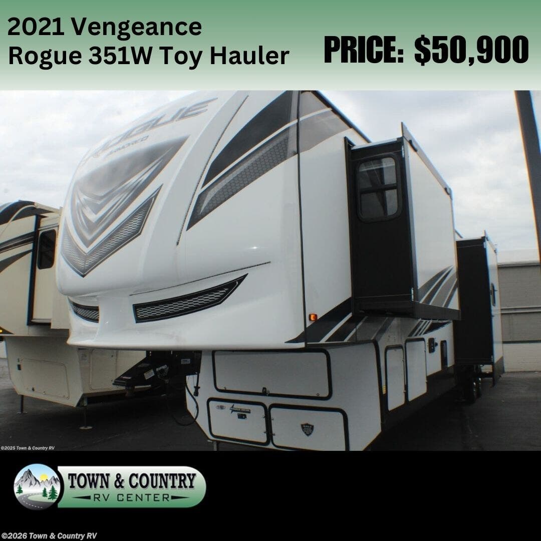 #6299 - 2021 Forest River Vengeance Rogue Armored 351W Toy Hauler for ...