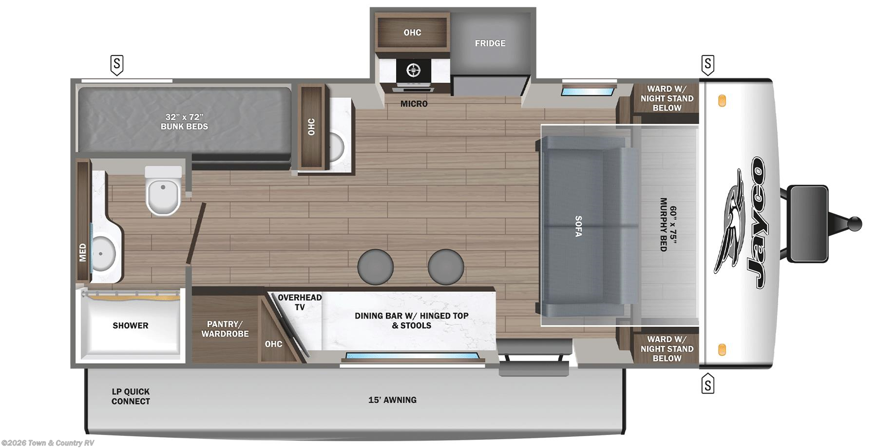 Floorplan of 2025 Jayco Jay Feather Air 18MBH