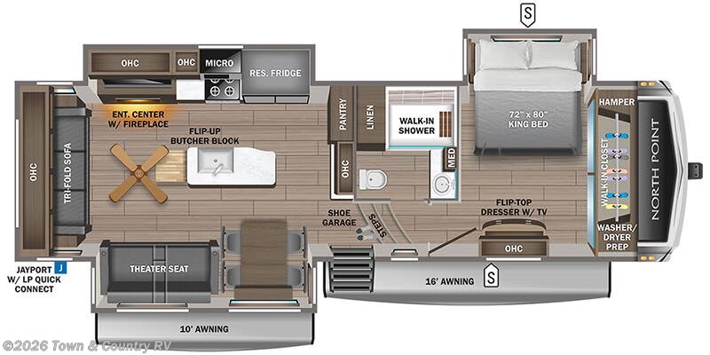 Floorplan of 2025 Jayco North Point 310RLTS