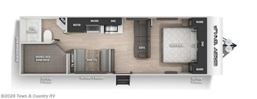 Floorplan of 2022 Forest River Cherokee Grey Wolf 26DJSE